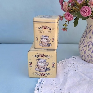Loose Leaf Tea Canister, Herbal Tea Box, Retro Trinket Tin Box With Lid, It&#39;s Tea Time