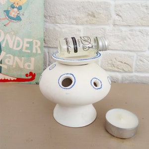 White Ceramic Oil Burner In Mushroom Shape
