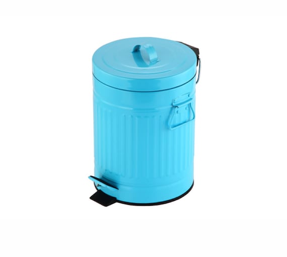 Tomaat Verleiding Slepen Turquoise blauwe retro prullenbak 5 liter prullenbak - Etsy Nederland