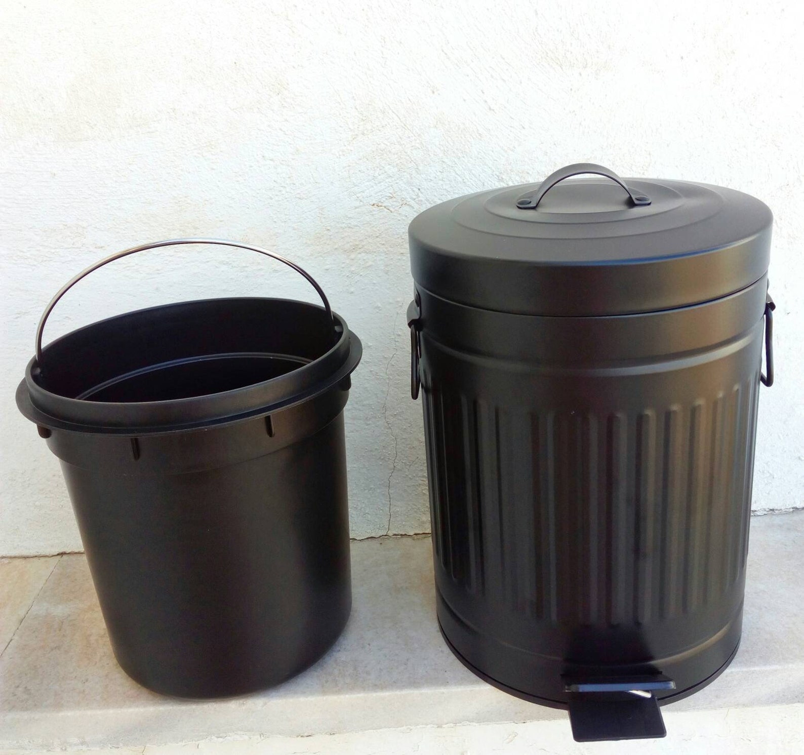 Black Farmhouse Bathroom Trash Can Garbage Can for Men Office Etsy