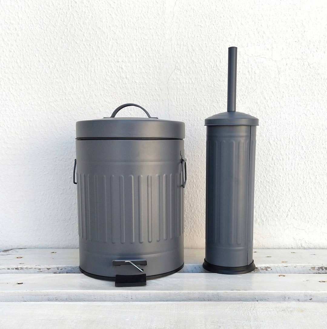 Dark Gray Farmhouse Bathroom Trash Can, Office Bin - Etsy
