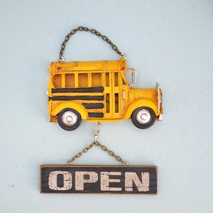 Open Closed Hanging Sign For Shop, Toy Store Window Sign, School Bus Driver Retirement Gift