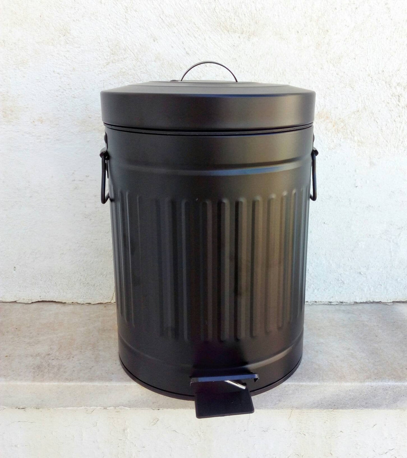 Black Farmhouse Bathroom Trash Can Garbage Can for Men Office Etsy
