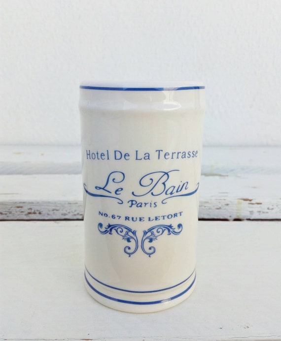 Vintage French Paris Hotel Bathroom Soap Dispenser Toothbrush Holder Soap Dish 