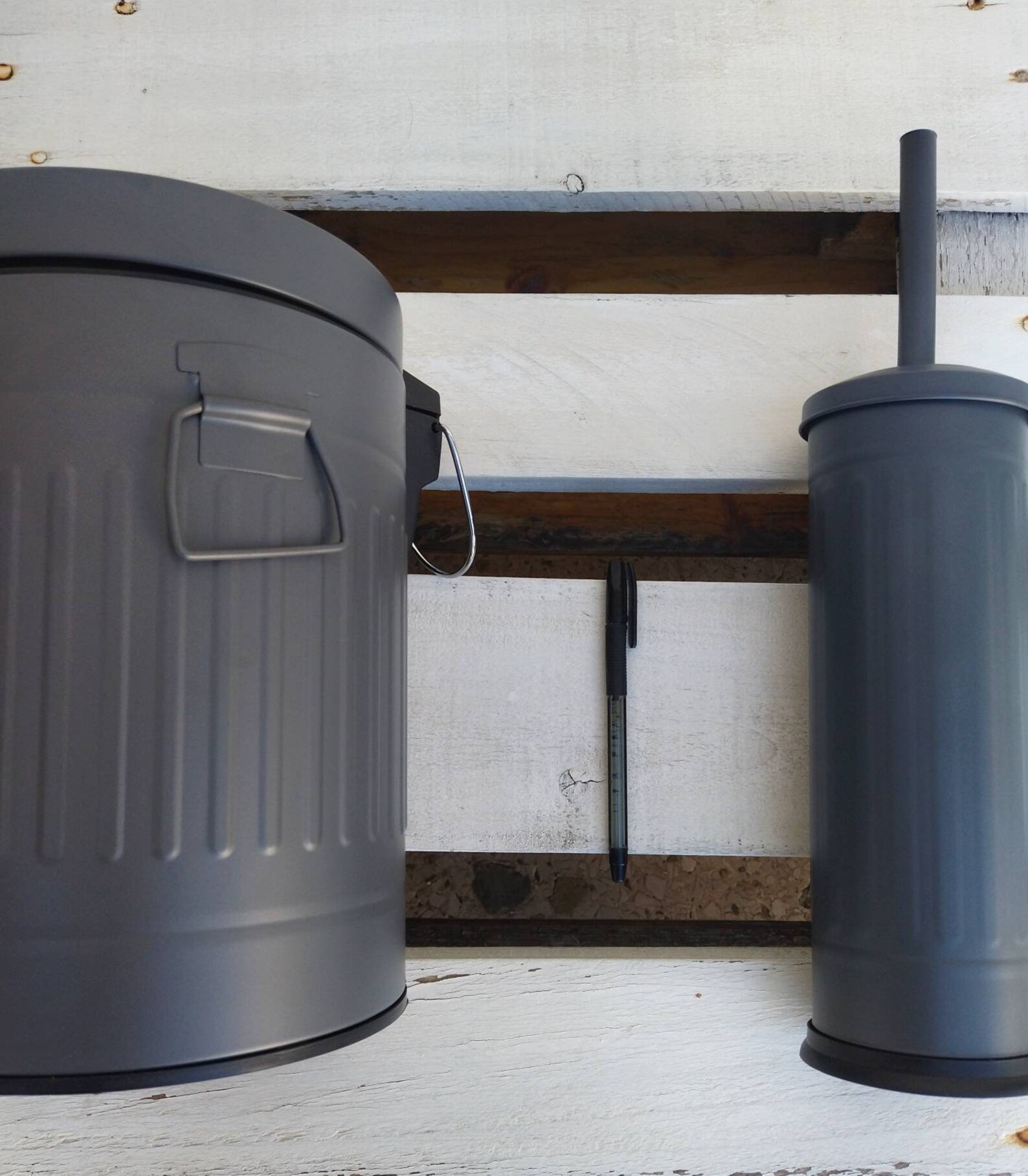 Dark Gray Farmhouse Bathroom Trash Can Office Bin - Etsy