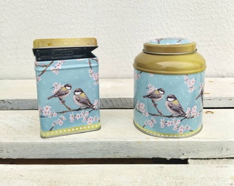 Herbal Tea Box, Loose Leaf Tea Storage, Vintage Style Trinket Tin Box With Lid, Tea Lover Gift