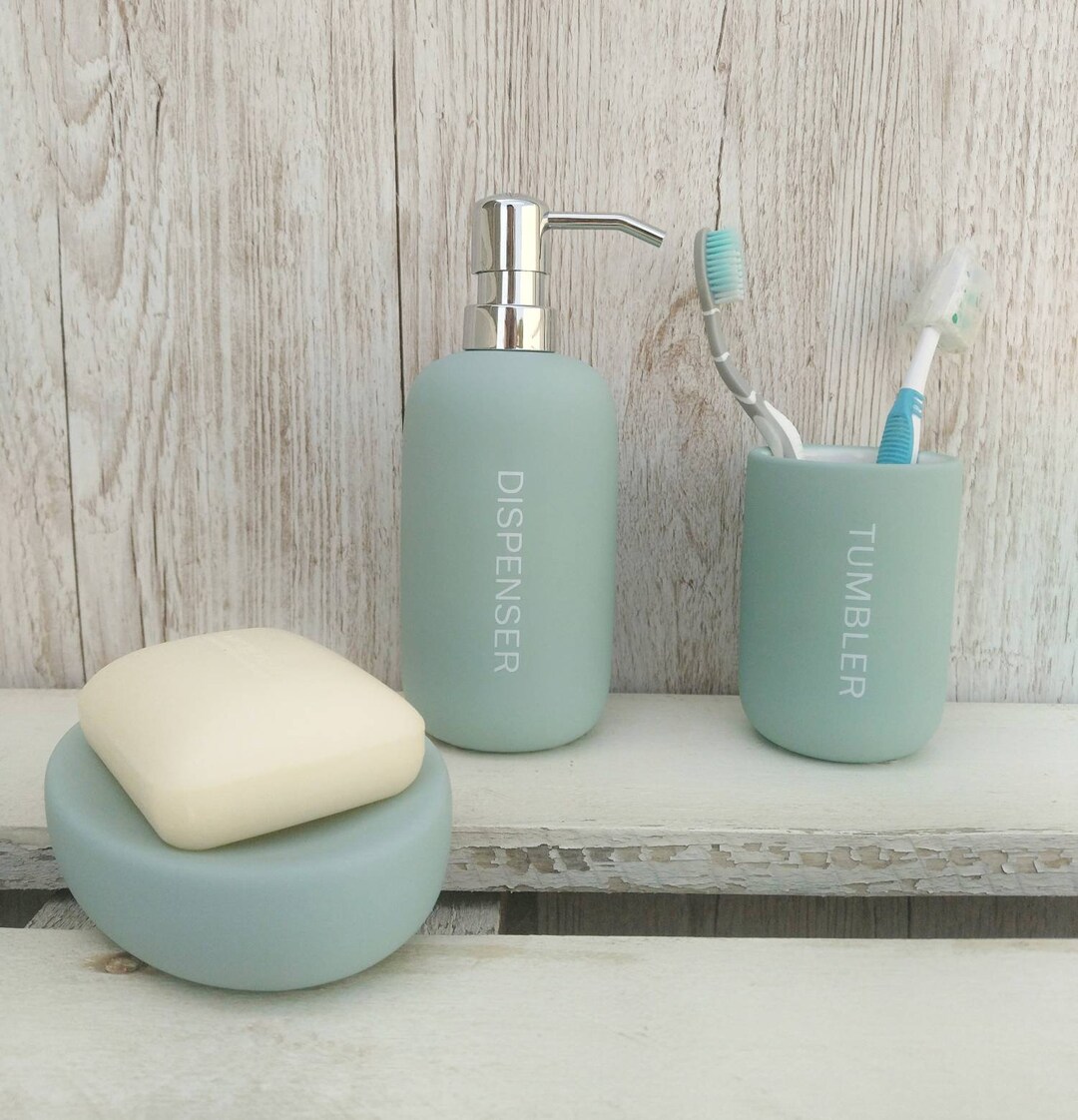 Colorful Bathroom Accessories Set Ceramic Soap Dispenser Etsy