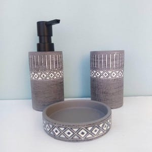 Set di accessori da bagno, arredo bagno rustico, regalo per uomo