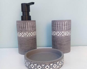 Bathroom Accessories Set, Rustic Bath Decor, Gift For Men Home