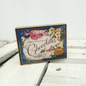 Blue Large Retro Chocolate Tin Box