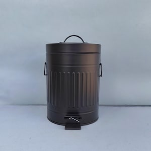 Black Farmhouse Bathroom Trash Can, Garbage Can For Men Office
