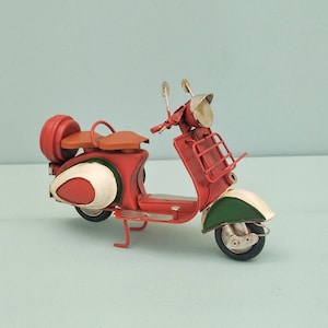 Red Vespa Scooter, Retro Collectible Motorcycle