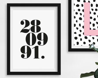 Personalised Date Art Print