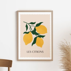 Lemon Art Print, Lemon Poster, Lemon Fruit Print, Fruit Wall Art, Kitchen Print, Foodie Gift, Food Print, Fruit Illustration