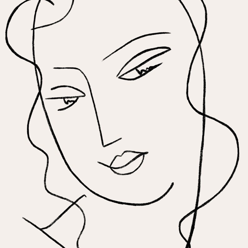 Matisse Face Art Print Matisse Line Drawing Henri Matisse