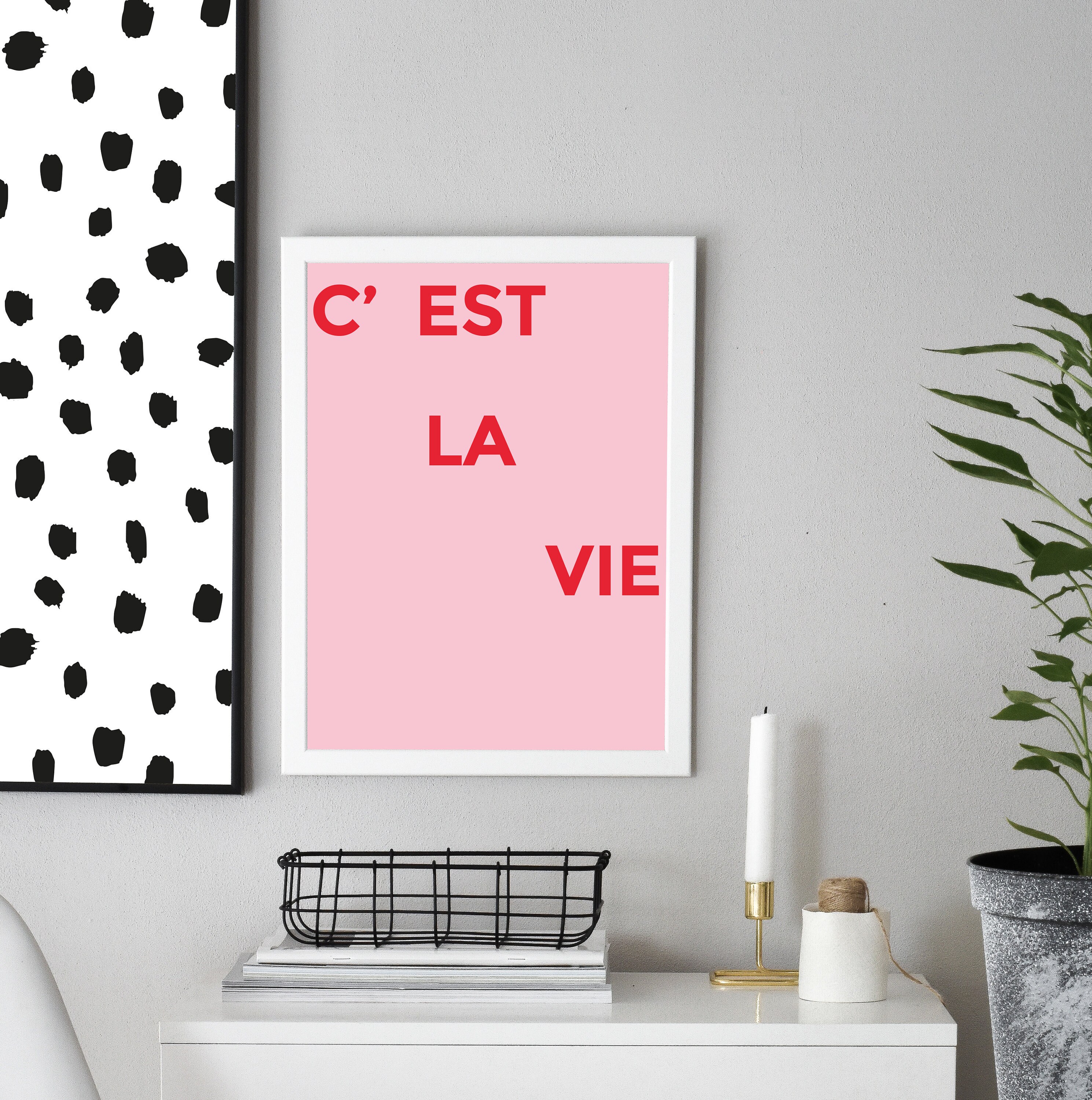 C Est La Vie Art Print French Quote Print French Etsy