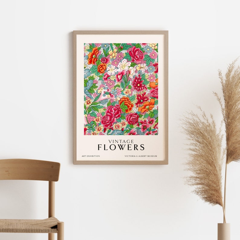 vintage Flower Print, Liberty Print, vintage Gallery Print, Liberty Poster, Gallery Poster, vintage Botanical Print image 2