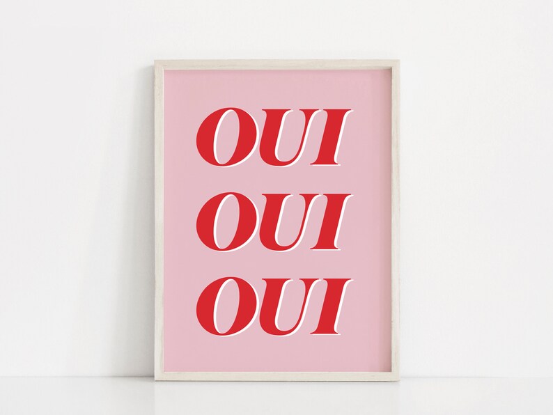 Oui Oui Oui French Themed Quote Print | Etsy