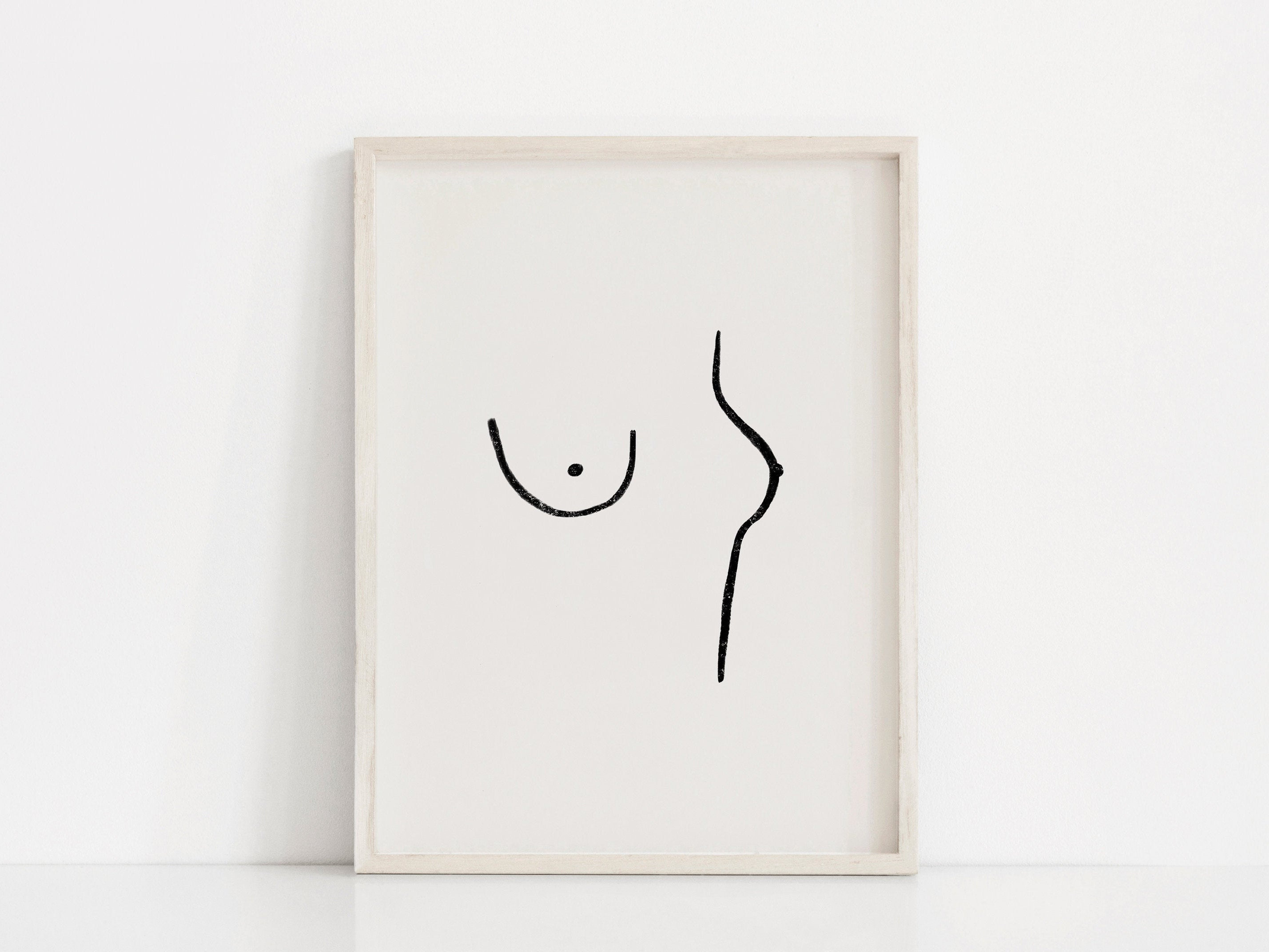 Boobs, Breasts, Body Abstract Sihouette Nude Sexy Drop Earrings