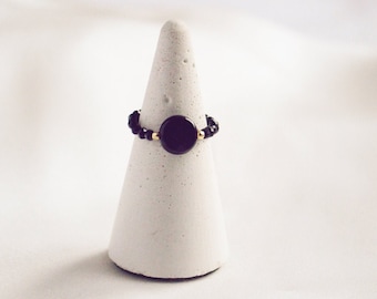 Elastischer Ring aus Onyx, Heilsteine, boho, Edelsteine, Stapelringe