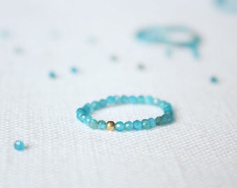 Elastischer Ring aus Apatit, Heilsteine, boho, Edelsteine, Stapelringe