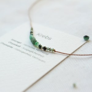 CANCER - Necklace with healing stones, birthstone, emerald, chrysocolla, chrysoprase