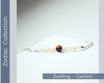 ZWILLING - Silber-Armband mit Geburtssteinen, 925-Silber