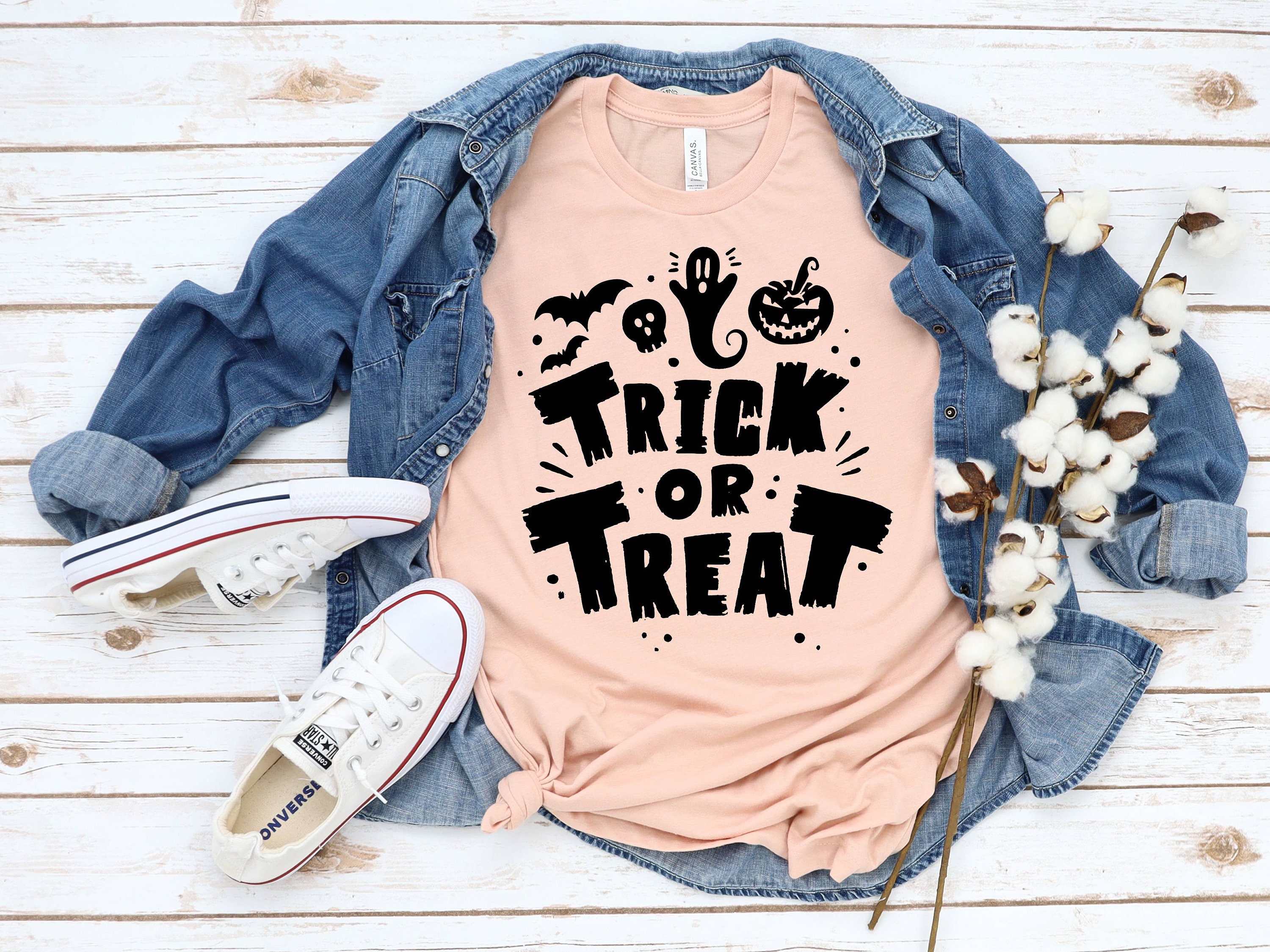 Halloween Trick or Treat Shirt Unisex Halloween Shirt Funny Etsy