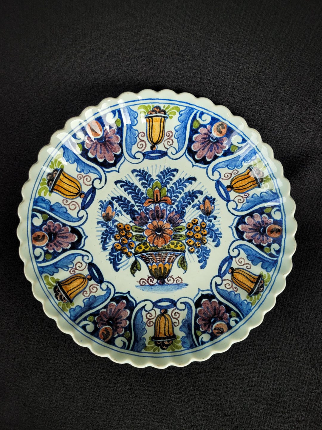 Hand-painted Delft Decorative Plate – 20 Cm – Dutch Floral Design ...