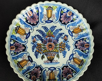 デルフト陶器の花柄皿 - 多色装飾陶器 - オランダの陶器 - Etsy 日本