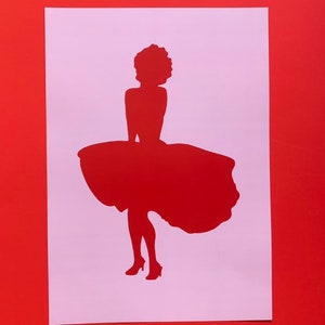 Marilyn Monroe Stil Silhouette Kunstdruck A3 300gsm