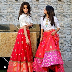 Brocade skirt online and shirt
