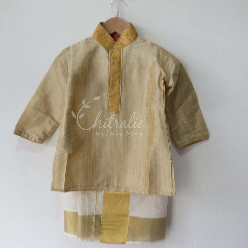 My First Onam Mommas Little Boy/ Baby Boys Indian Traditional Shirt
