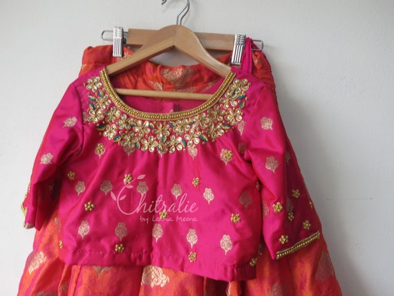 Indian Traditional Maggam Work Lehenga Choli for Girls Designer
