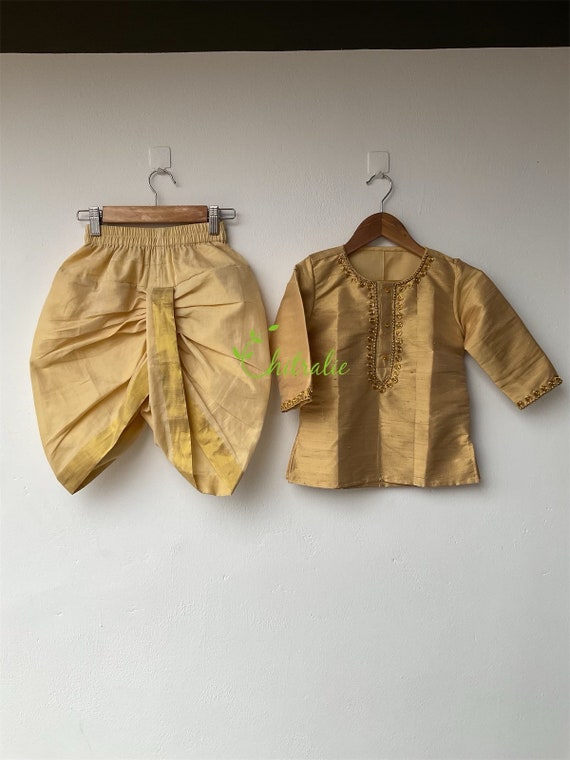 Golden Rawsilk Indian Ethnic Kurta for Boys Boys Ethnic Wear Kurta Pyjama Etsy Hong Kong