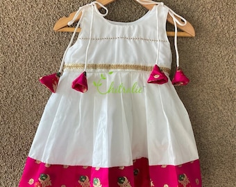 Vestido con nudo de seda: atuendo étnico indio para niña recién nacida