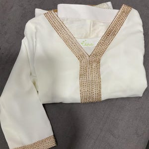 Ivory and Gold Asymmetrical Kurthi For Onam Festival of Kerala/ Ladies Onam Outfit