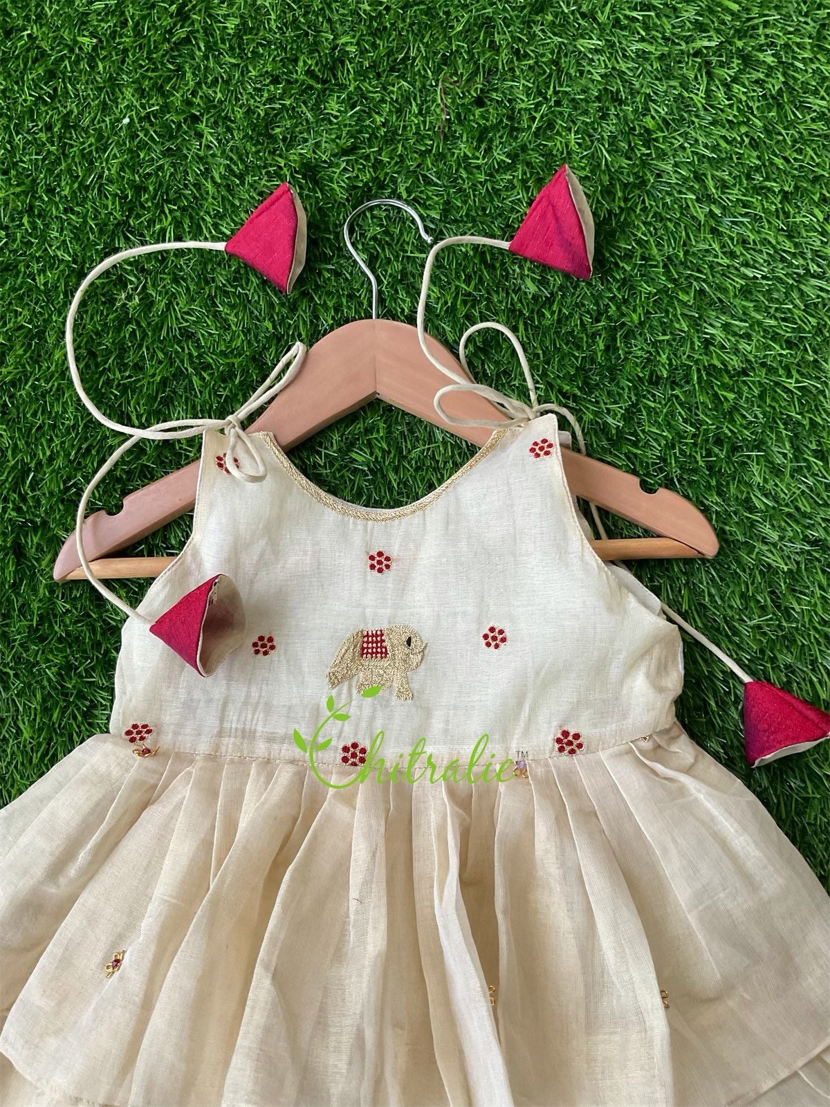 Toddler Knot frock for Naming Ceremony Newborn Baby Girls Onam Dress Kerala Traditional Dress for Onam