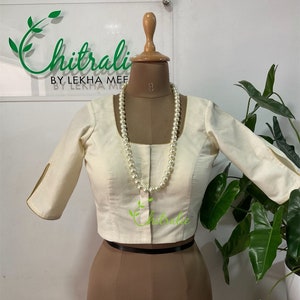 Made to Measure Indian Ivory Off white Keyhole Kerala Handloom Blouse