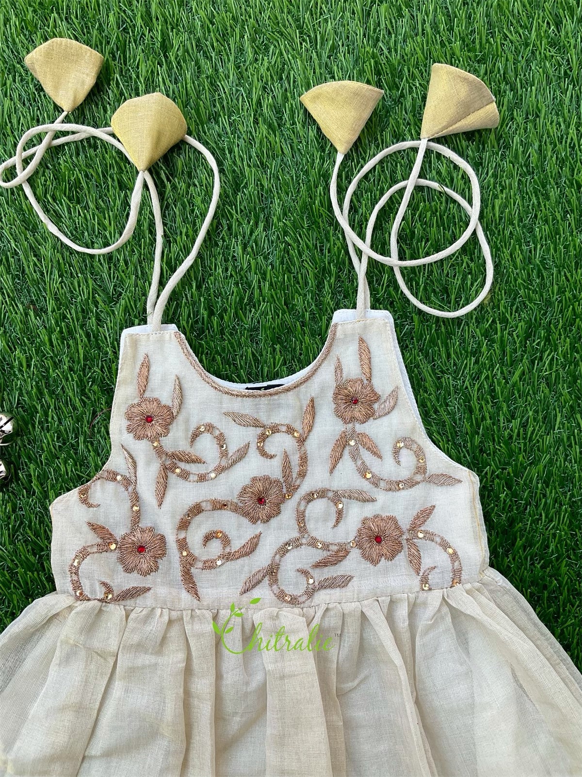 New Born Dress for Baby Girls Made of Gold Kasavu/ Kerala Etsy Canada