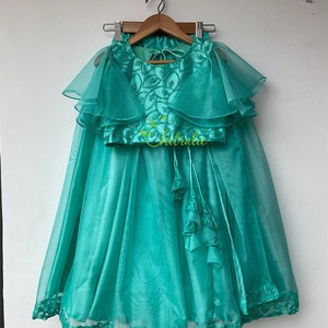 Baby Meisjes Aqua Groen Lehenga Choli Dupatta / Indiase etnische kleding