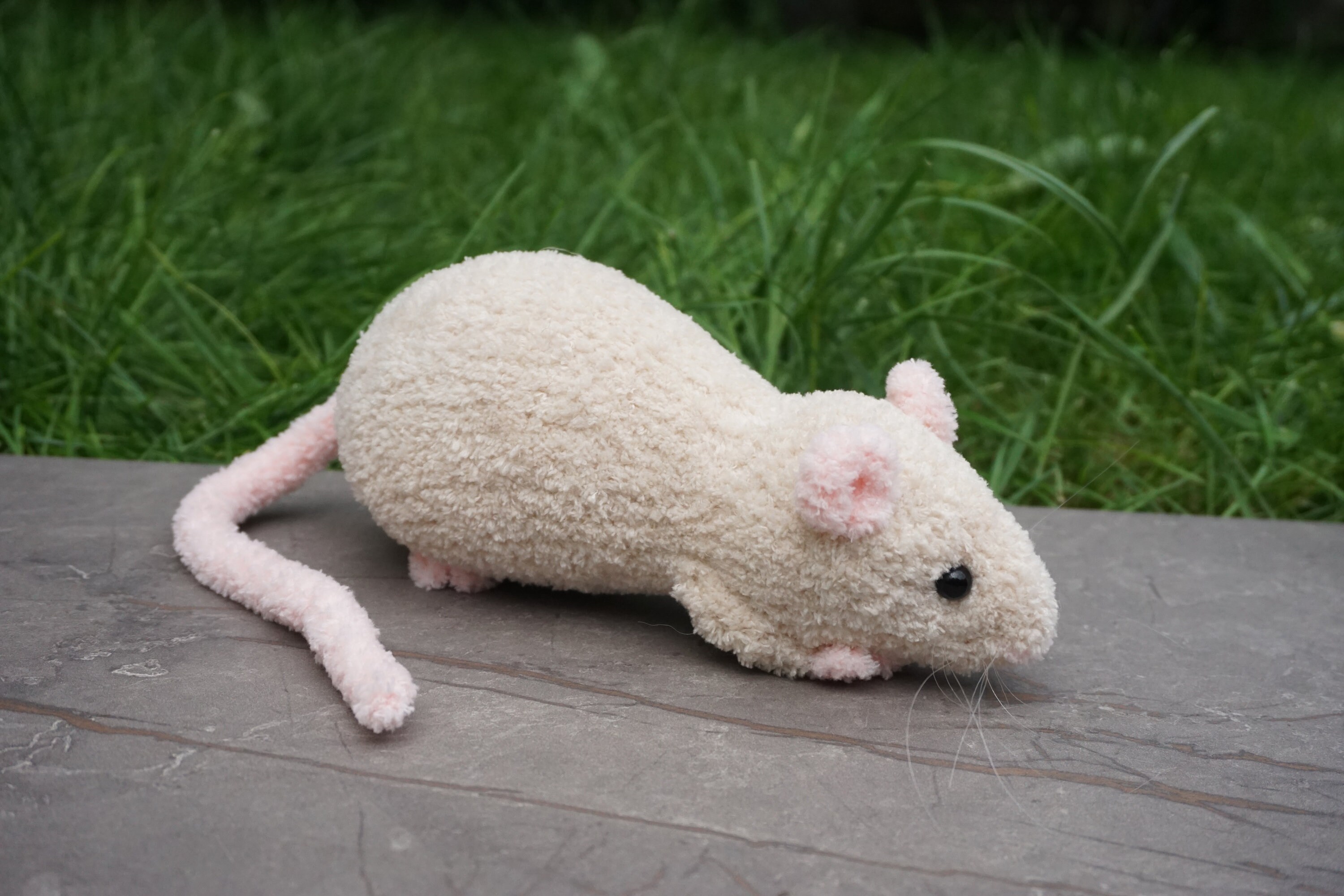 Plush stuffed toy rat READY TO SHIP white rat cuddly toy Etsy