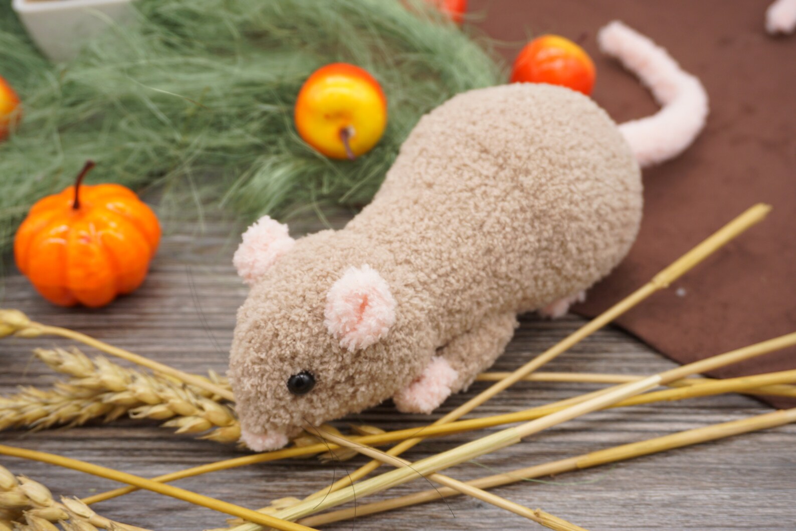 Stuffed animal rat toy realistic knitted brown rat plush Etsy