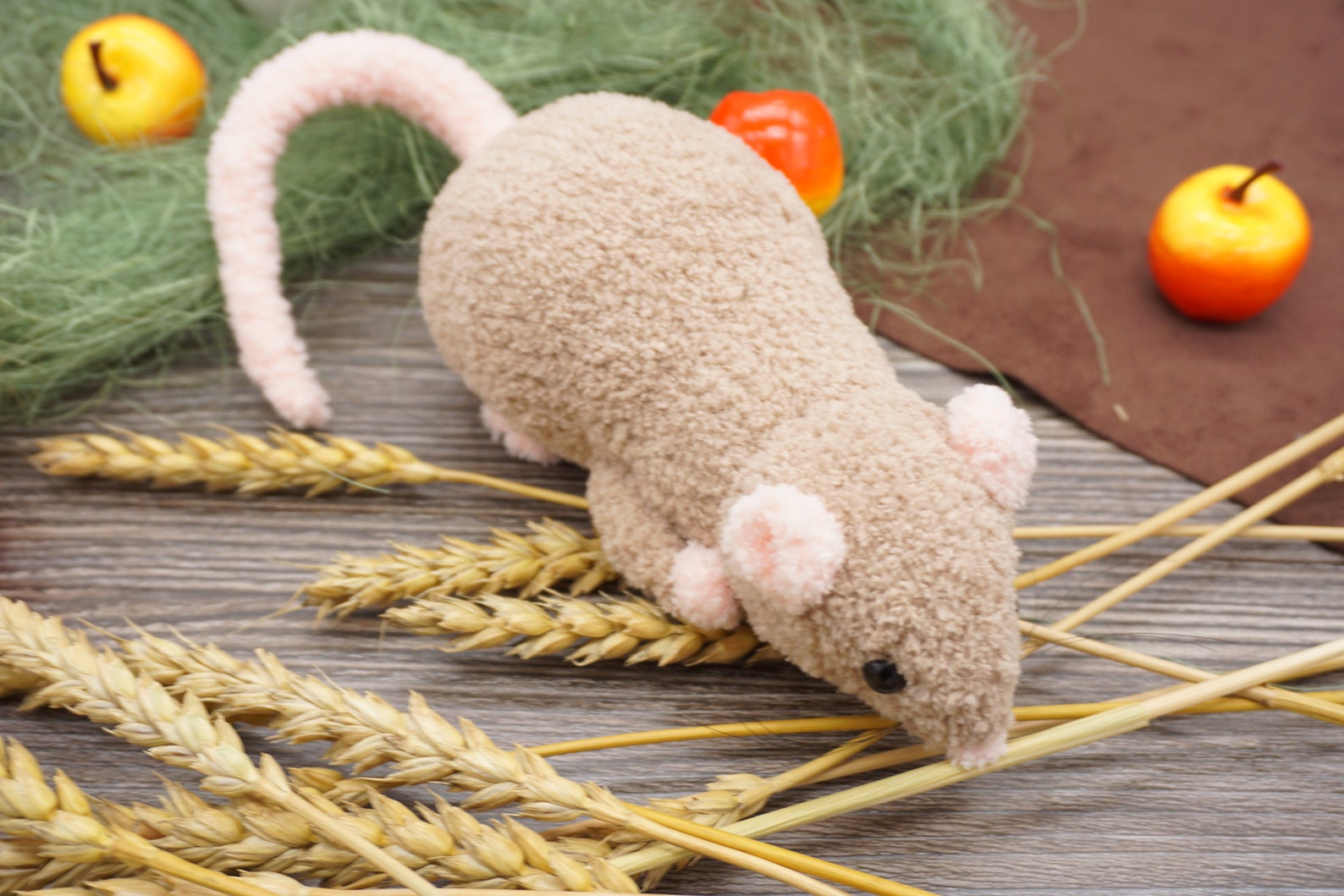 Stuffed animal rat toy realistic knitted brown rat plush Etsy