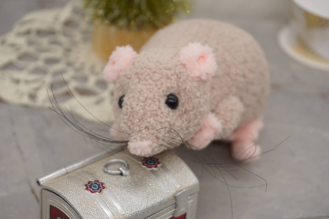 Stuffed animal rat toy realistic knitted brown rat plush Etsy