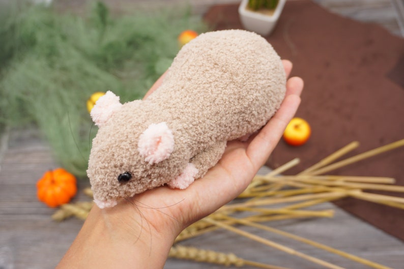 Stuffed animal rat toy realistic knitted brown rat plush Etsy