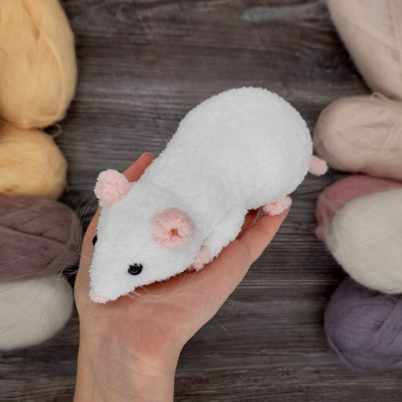 White toy rat plush realistic stuffed animal rat pet rat Etsy