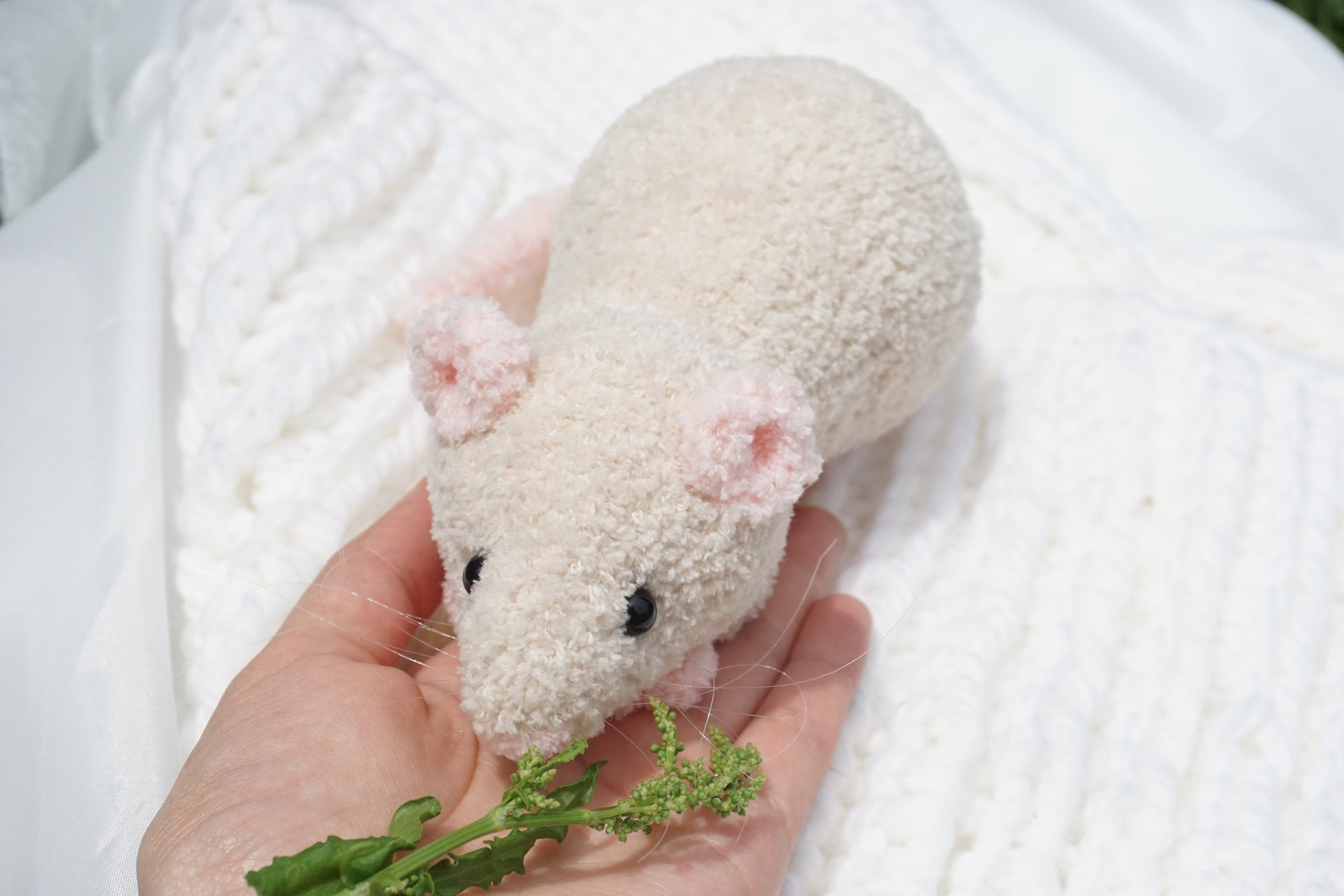 Plush stuffed toy rat READY TO SHIP white rat cuddly toy Etsy