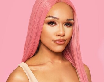 pink wig lace front