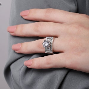 Beatific Solitaire Silver Ring, Minimalist Ring Stack, Dainty Band and 925 Sterling Silver Cubic Zirconia Bridal Wedding Anniversary Ring